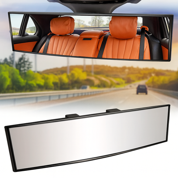 Universal Anti Glare Wide Angle Rearview Mirror for Car Interior – Panoramic Convex Rear View Mirror Extender for Safe Driving, Baby & Passenger Seat View