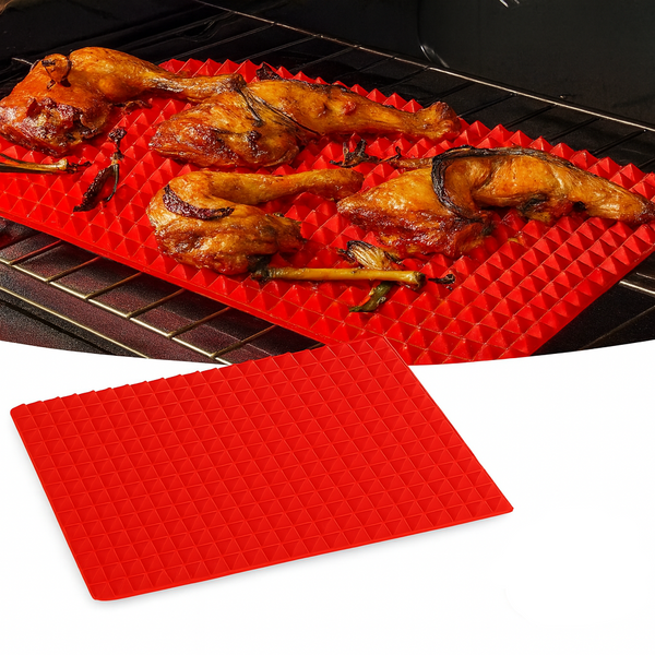 Non-Stick Silicone Pyramid Cooking Mat for Oven, Air Fryer & BBQ – Reusable Heat-Resistant Baking Mat with Raised Pyramid Design for Crisp Cooking, Oil-Free Baking & Easy Cleaning