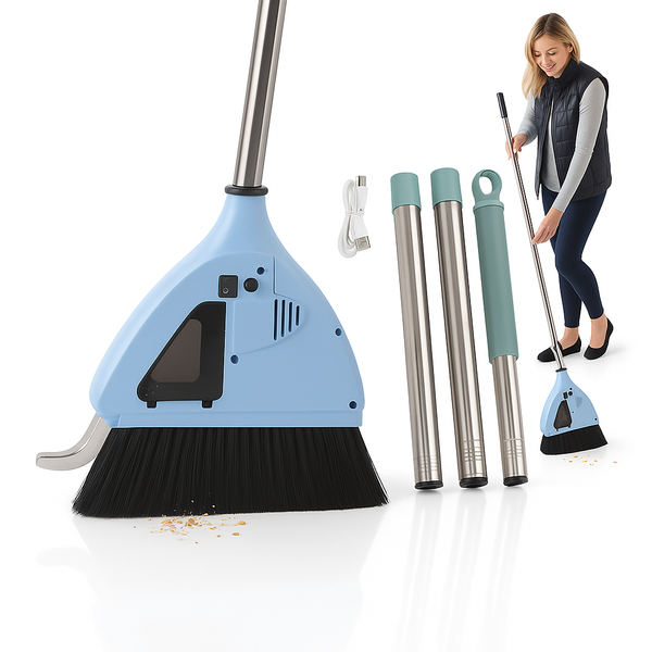 2-in-1 Cordless Vacuum Broom Sweeper, Lightweight Rechargeable Floor Cleaner with USB Charging, Smart Electric Broom Vacuum for Home, Kitchen, Bedroom, and Hard Floors
