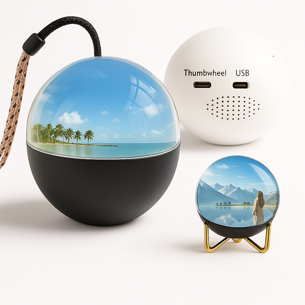 3D WiFi Crystal Ball Video Player with HD Display, DIY Memory Sphere for Custom Video Playback, Rechargeable Electronic Display Ball – Unique Gift for Home, Desk, Family & Friends