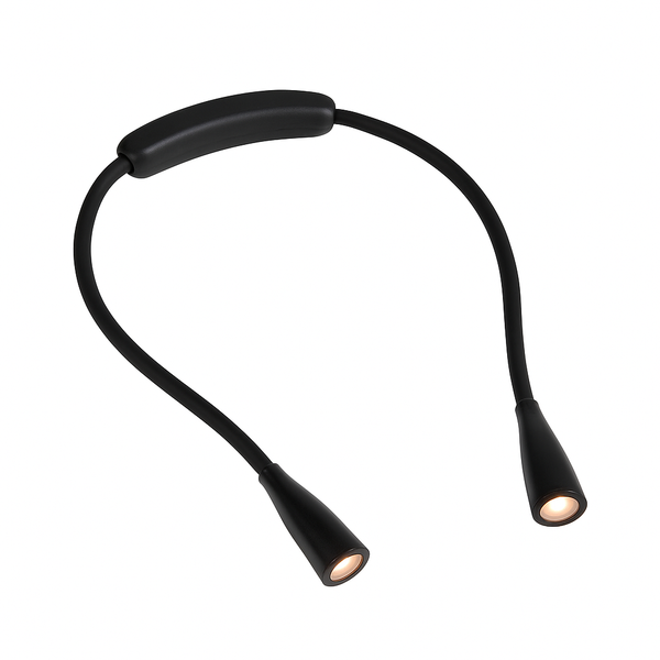 4 LED Portable Neck Reading Light USB Rechargeable Book Lamp with 3 Color Modes – Flexible Hands-Free Night Light for Sewing, Knitting, Camping, and Repairing