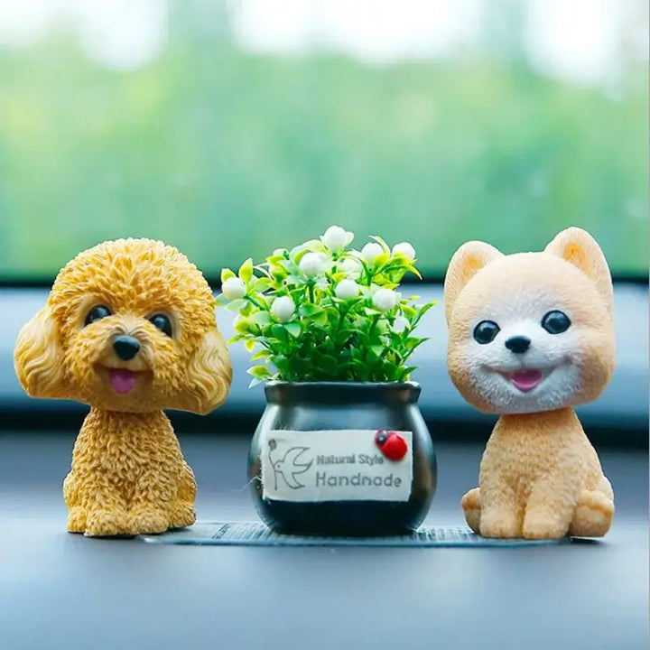Cute Shake Head Dog Ornaments – Husky & Pomeranian Dashboard Decor 🐶🚗