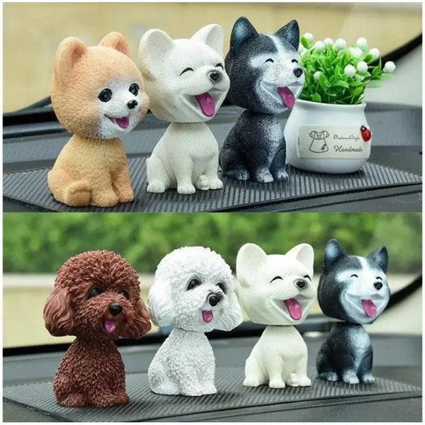 Cute Shake Head Dog Ornaments – Husky & Pomeranian Dashboard Decor 🐶🚗