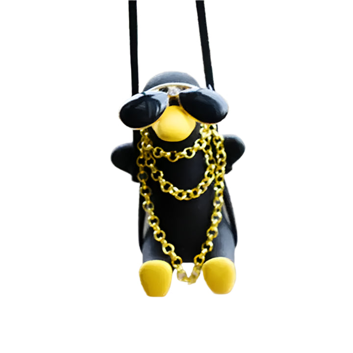 Cute Duck Car Mirror Pendant – Tire Swing Charm for Women 🚗🦆💛