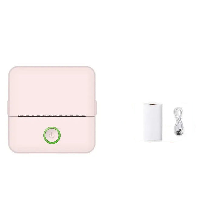 Mini Portable Thermal Label Printer, Inkless, Pink