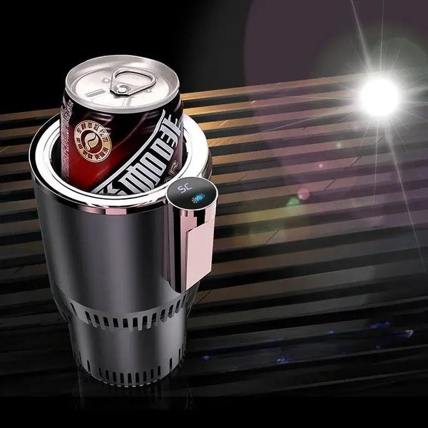 2-in-1 Smart Car Hot & Cold Cup Holder – Touchscreen Beverage Cooler & Warmer