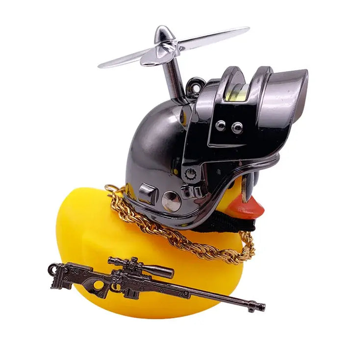 Helmet Duck Car Ornament – Funny Dashboard or Bike Buddy 🐥🏍️🚗