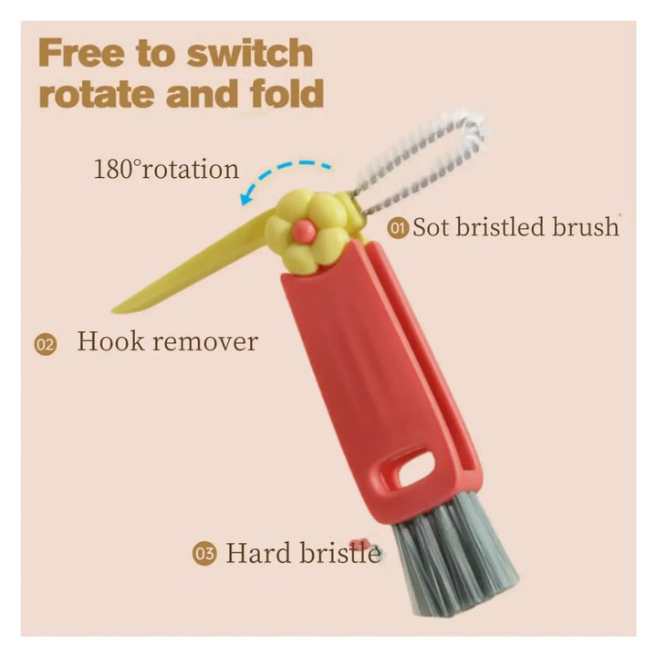 3 in 1 Multifunctional Cup Lid Gap Cleaning Brush for Tight Spaces Bottle And Insulation Cup Cleaning - Ebtkr