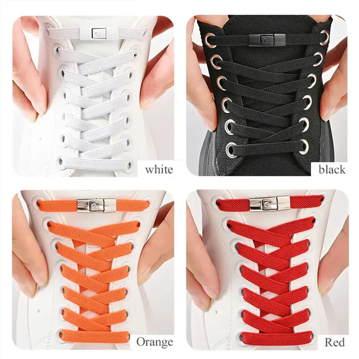 8mm No-Tie Elastic Shoelaces – Press Lock Convenience