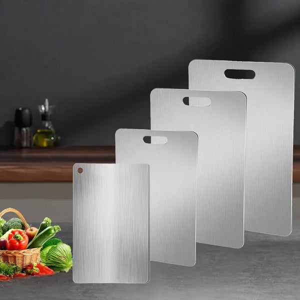 Titanium Stainless Steel Cutting Board – Double-Sided & Food Grade