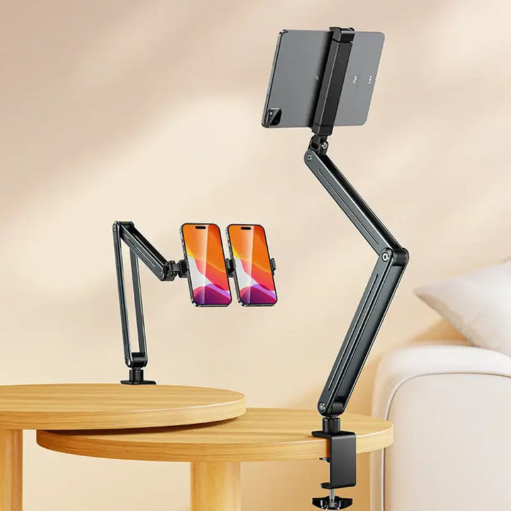 360° Adjustable Foldable Tablet Holder – Aluminum Stand for Bed & Desk