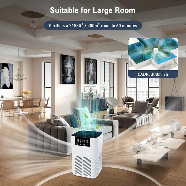 Portable HEPA Air Purifier Desktop Air Freshener for Allergies Pet Hair Smokers Bedroom Use Low Noise Dusting Function Home Air Cleaner - Ebtkr