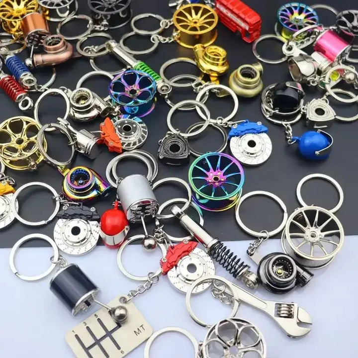 Car Parts Keychain – Turbo, Brake Disc & Gear Design for Auto Lovers 🚗🔧