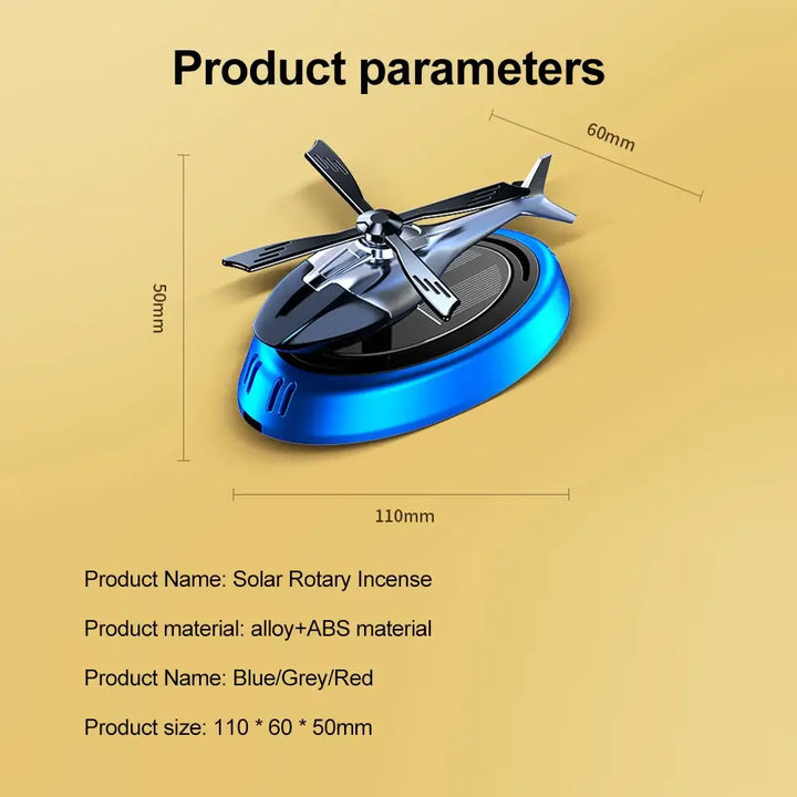 Solar Helicopter Car Air Freshener – Rotating Aroma Diffuser with Propeller 🚁🌞