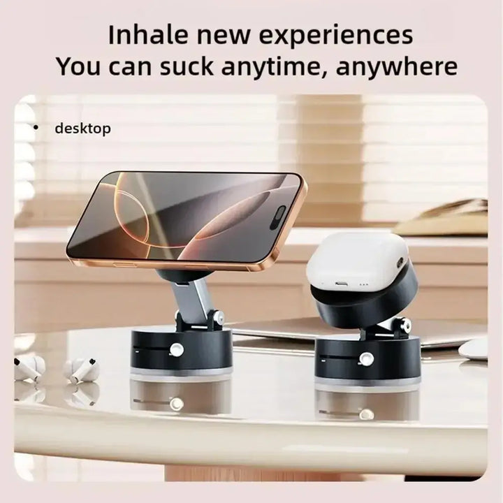 Magnetic Suction Cup Swivel Phone Stand – Foldable & Universal Mount
