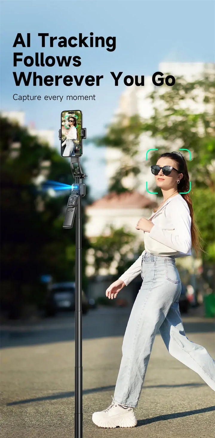AI-Tracking Selfie Stick with 360° Auto-Rotation - Ebtkr