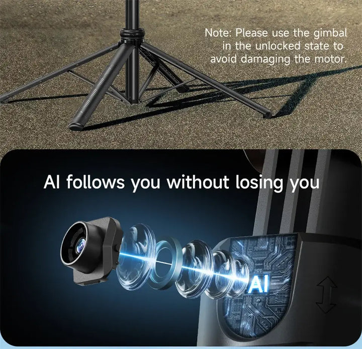 AI-Tracking Selfie Stick with 360° Auto-Rotation - Ebtkr