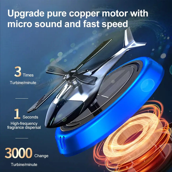Solar Helicopter Car Air Freshener – Rotating Aroma Diffuser with Propeller 🚁🌞
