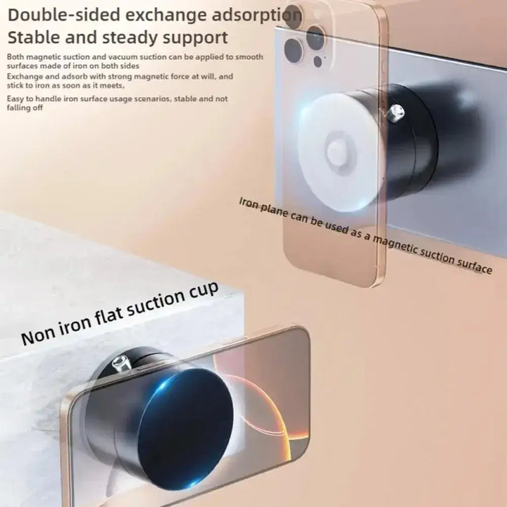 Magnetic Suction Cup Swivel Phone Stand – Foldable & Universal Mount