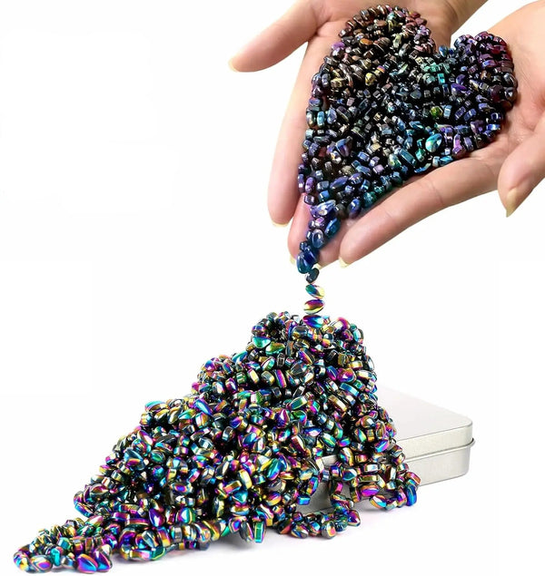 500/1000pcs Magnetic Balls Beads Set – Ferrite Magnet Pebbles for Adults and Kids – Fidget Desk Toys for Stress Relief, Anxiety, ADHD, Autism, Focus, and Relaxation – Creative Building Beads for Office & Home