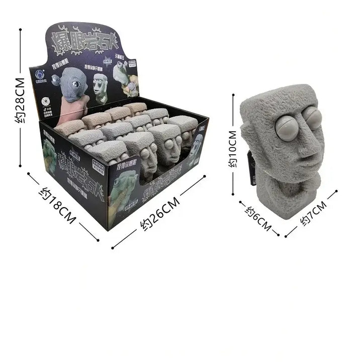 Moai Stone Man Stress Toy – Eye-Popping Squeeze & Squish Fun! 😲🗿