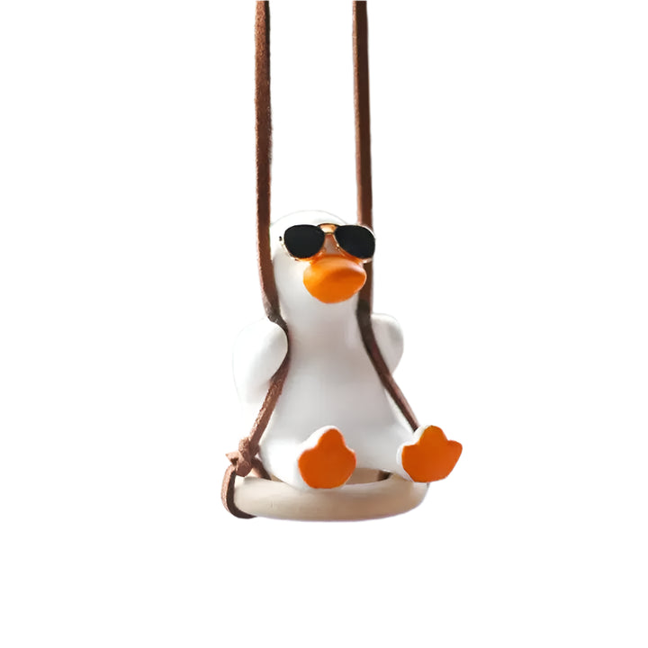 Cute Duck Car Mirror Pendant – Tire Swing Charm for Women 🚗🦆💛