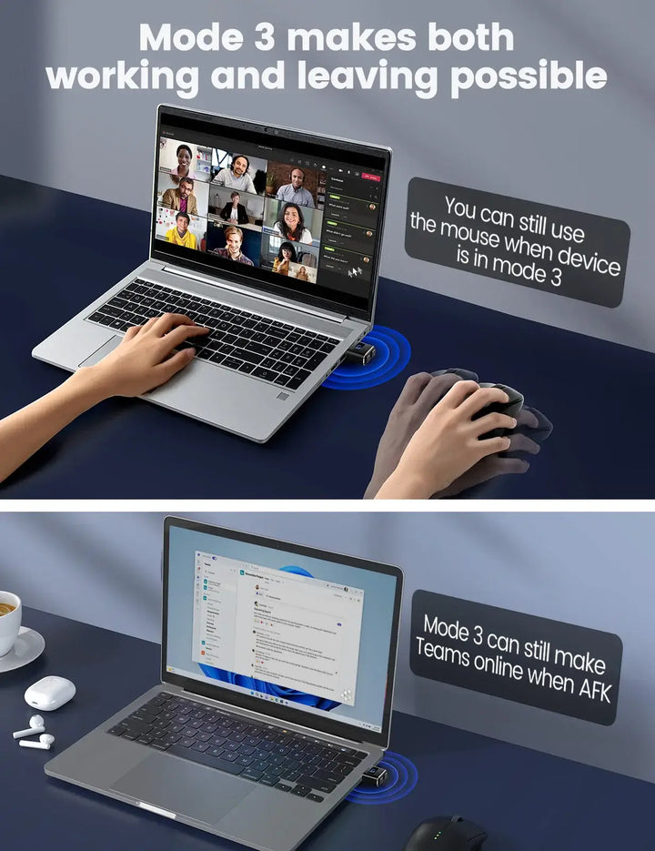 Metal Tiny Mouse Jiggler USB Auto Shaker with Separate Mode & ON/Off Buttons - Ebtkr