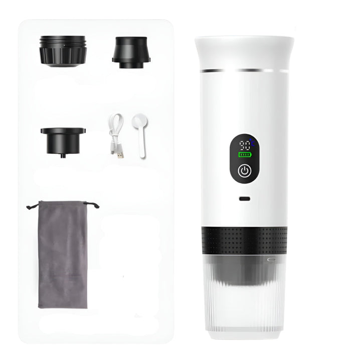 Foombthe 3-in-1 Portable Espresso Maker – Digital Display for Car, Home & Camping