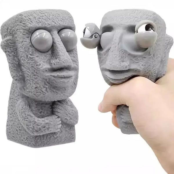 Moai Stone Man Stress Toy – Eye-Popping Squeeze & Squish Fun! 😲🗿