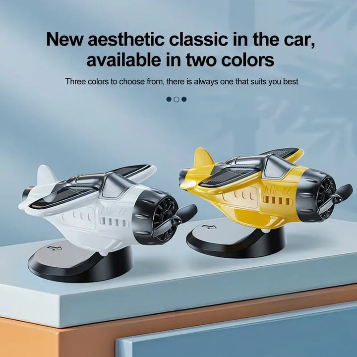 Solar-Powered Car Airplane Ornament – 360° Rotating Dashboard Decoration ✈️🚗