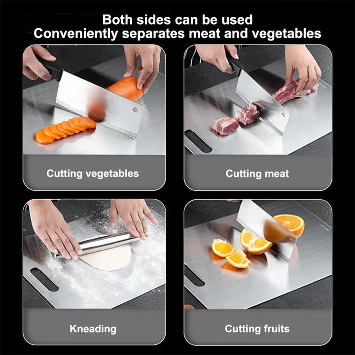 Titanium Stainless Steel Cutting Board – Double-Sided & Food Grade