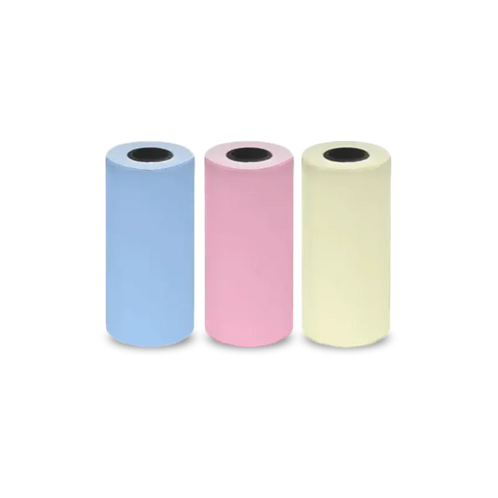 Mini Portable Thermal Label Printer, Inkless, 3 Rolls