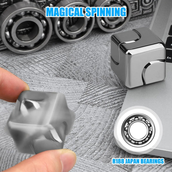 Metal Cube Rotating Gyroscope – Portable Anti-Stress Fidget Toy