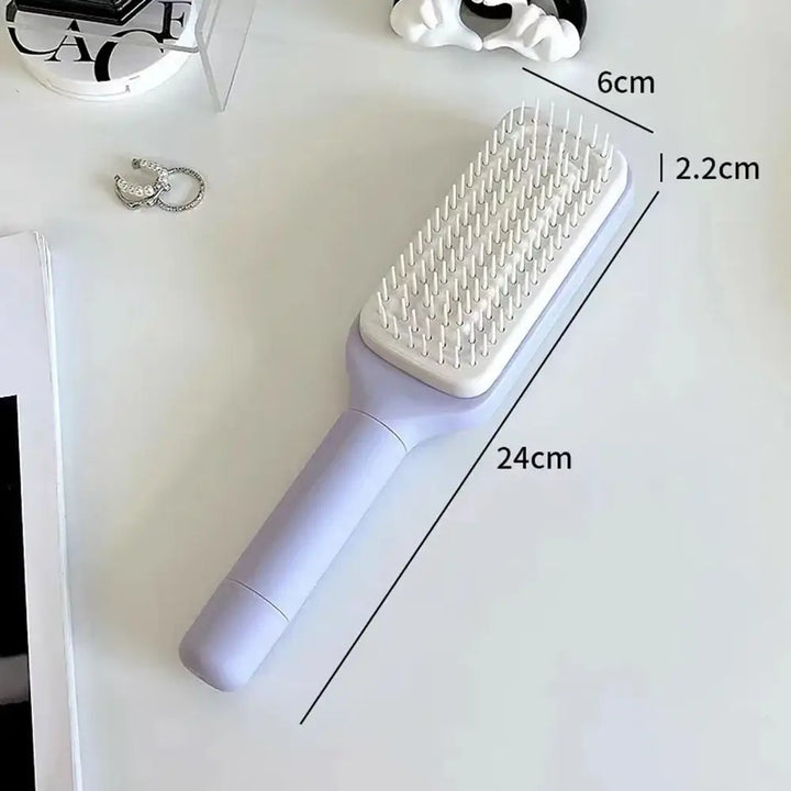 Portable Self-Cleaning Scalp Massage Comb Anti-Detangling Hair Brush - Ebtkr
