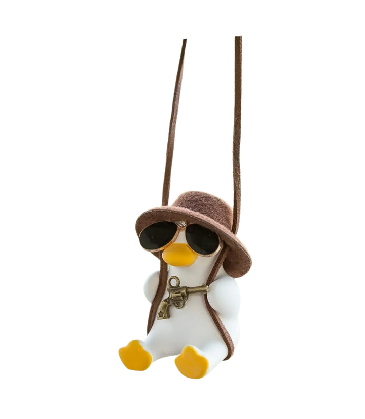 Cute Duck Car Mirror Pendant – Tire Swing Charm for Women 🚗🦆💛