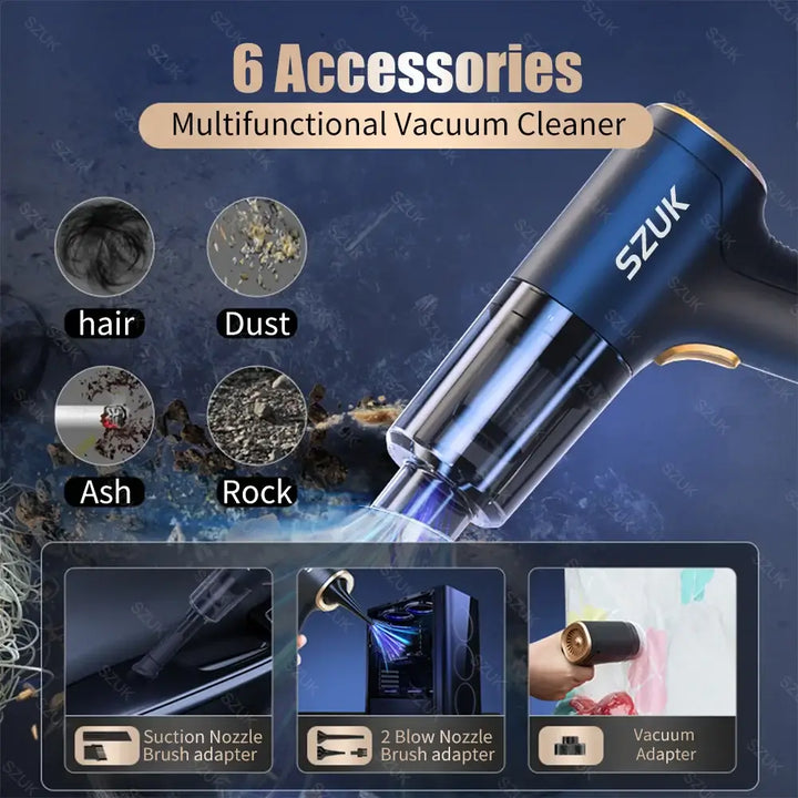 Mini Wireless Car Vacuum Cleaner – Portable Handheld Strong Suction for Auto & Home Cleaning