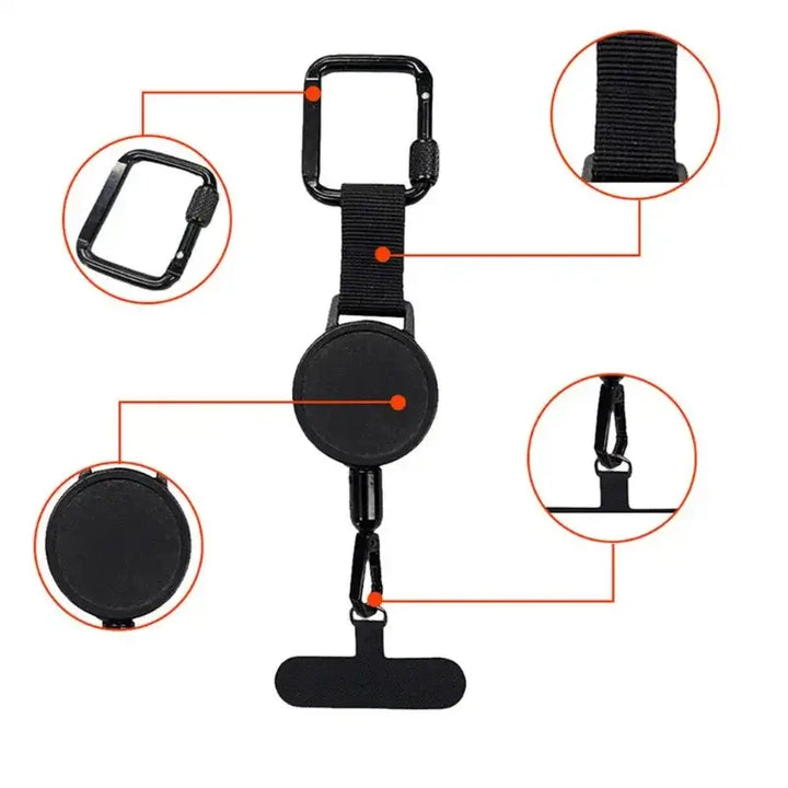 Anti-Theft Retractable Phone Lanyard – Secure Tether with Carabiner for Outdoor Use 📱🧗