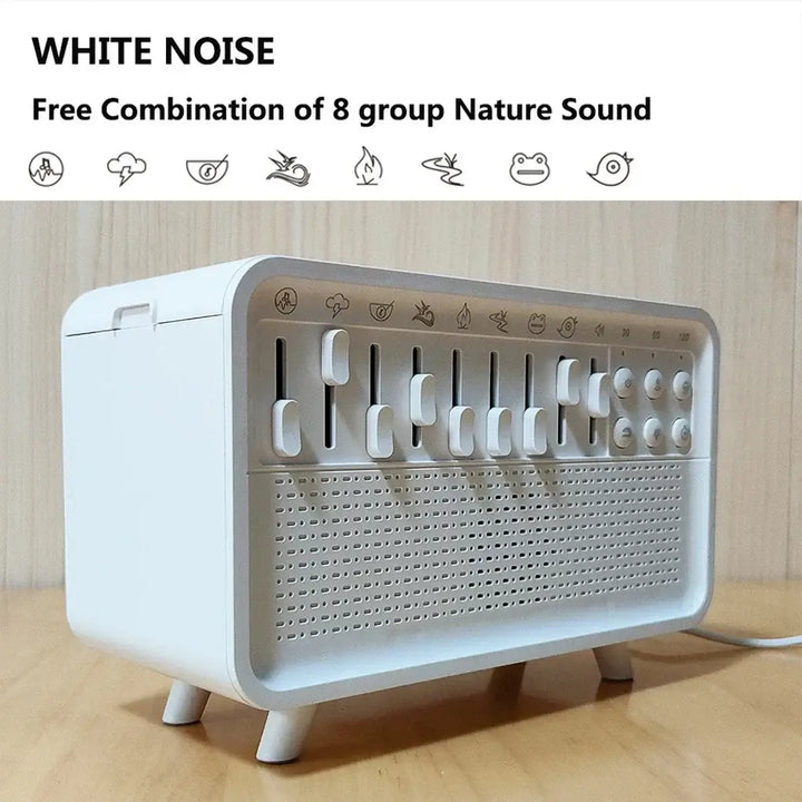 White Noise Sleep Aid Bluetooth Speaker Night Light Humidifier 3-in-1 with 8 Nature Sounds - Ebtkr