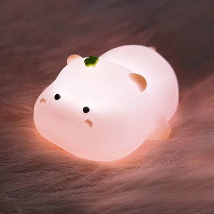 Cute Sheep Panda Rabbit Silicone Lamp, Hippo