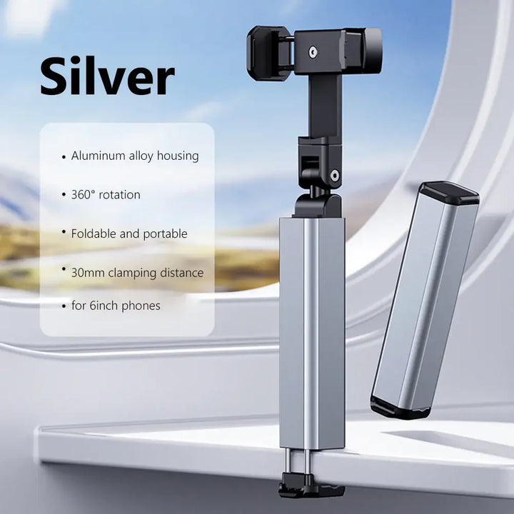 360° Adjustable Foldable Tablet Holder – Aluminum Stand for Bed & Desk