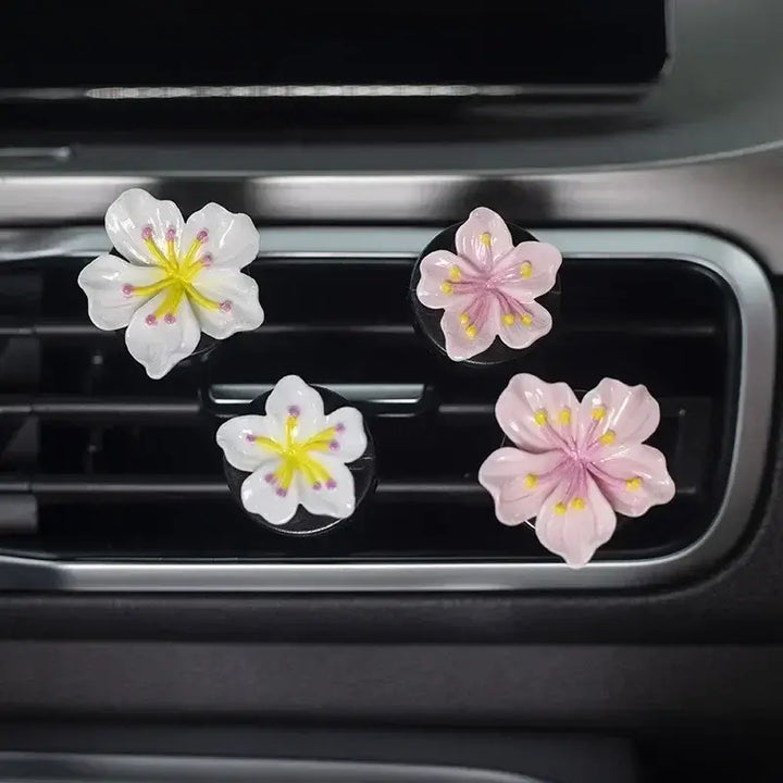2PCS Flower Car Air Fresheners – Peach Blossom Clip-On Aroma Diffuser 🌸🚗