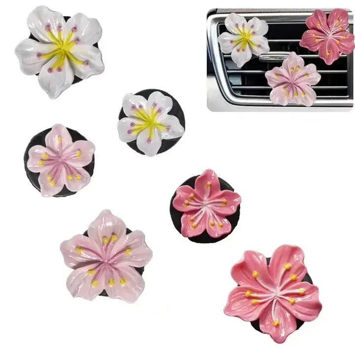 2PCS Flower Car Air Fresheners – Peach Blossom Clip-On Aroma Diffuser 🌸🚗