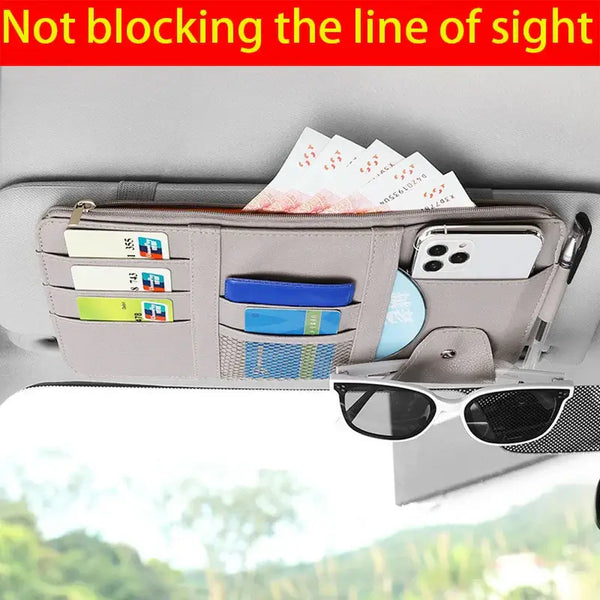 Car Sun Visor Organizer – Multi-Pocket Storage & Document Holder