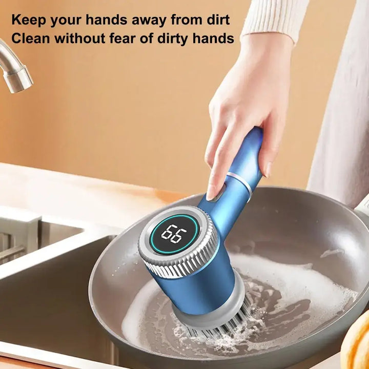 PLUZZ Zai Xiao Professional Electric Cleaning Brush Handheld Rechargeable for Bathroom Kitchen - Ebtkr