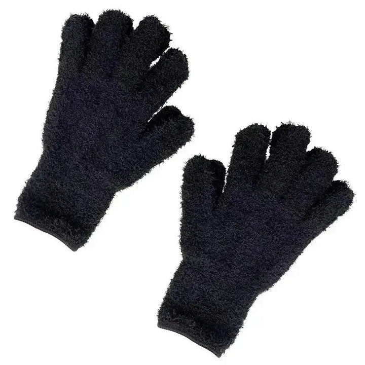 3Pairs Microfiber Dust Removal Gloves Coral Fleece Reusable Household Cleaning Tool - Ebtkr