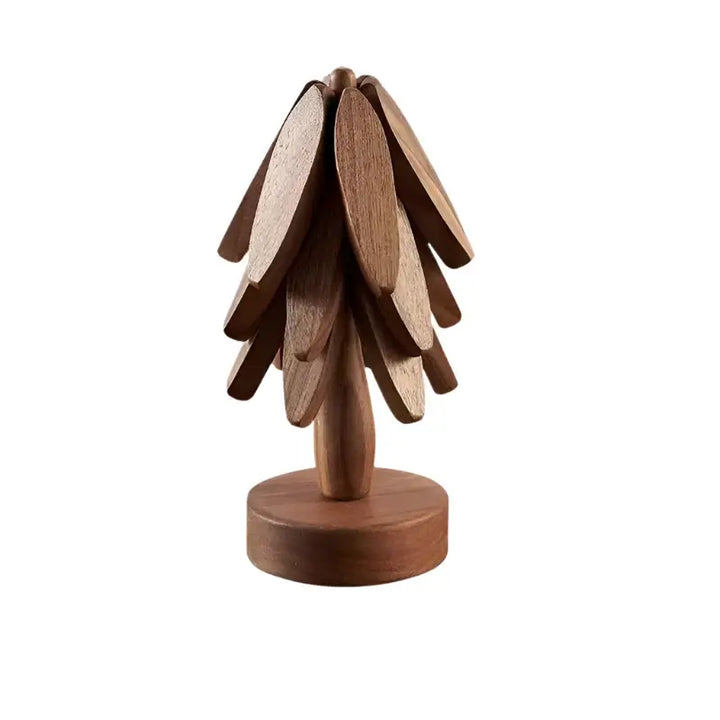 4PCS Tree Design Wood Trivets – Heat-Resistant Table Mats 🌳🔥