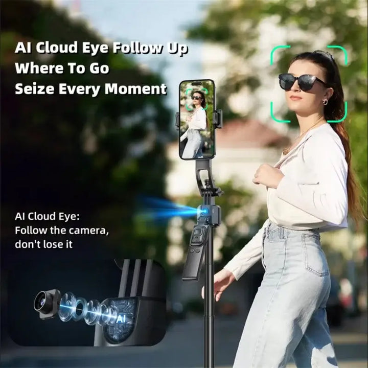 AI-Tracking Selfie Stick with 360° Auto-Rotation - Ebtkr