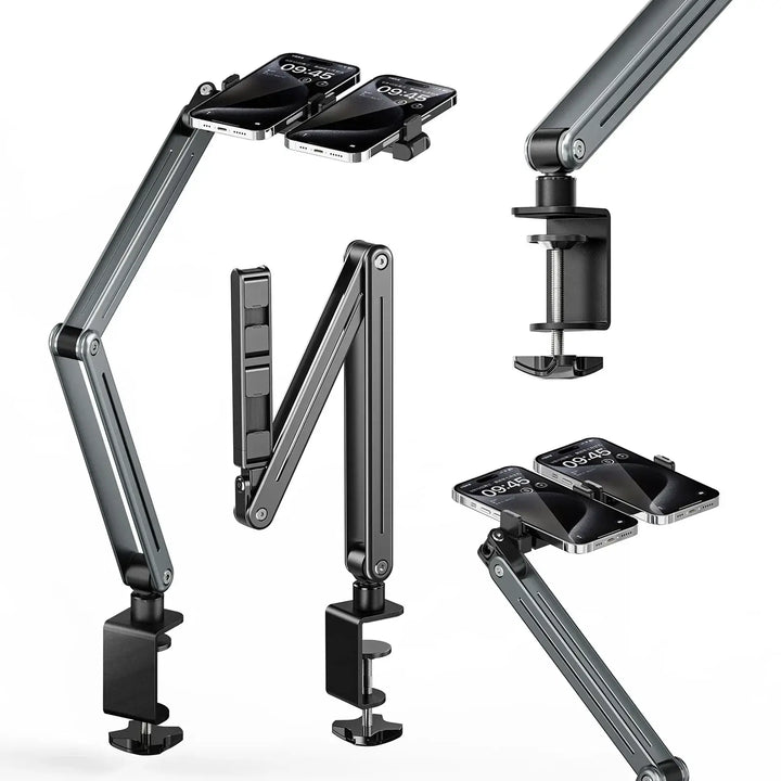 360° Adjustable Foldable Tablet Holder – Aluminum Stand for Bed & Desk