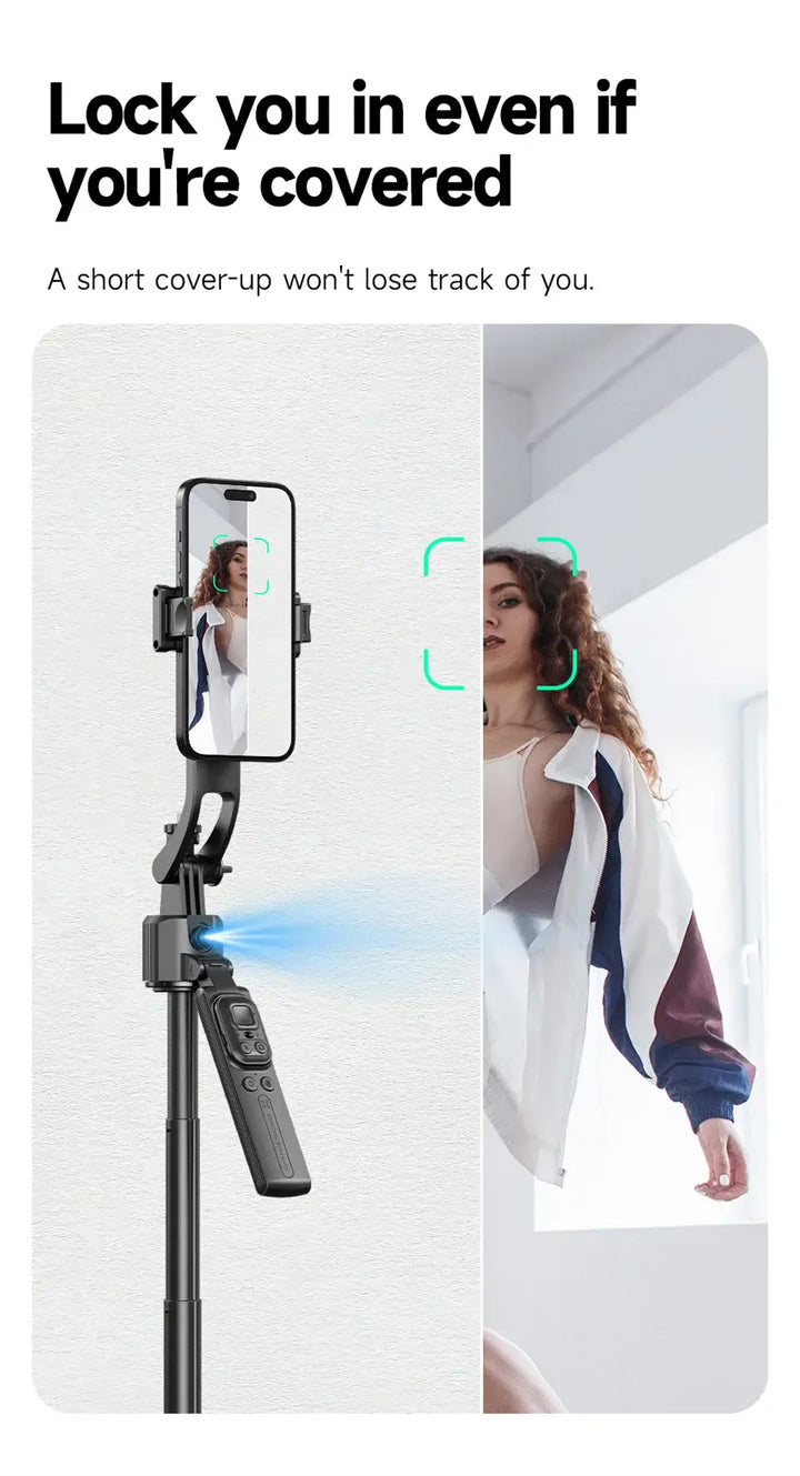 AI-Tracking Selfie Stick with 360° Auto-Rotation - Ebtkr