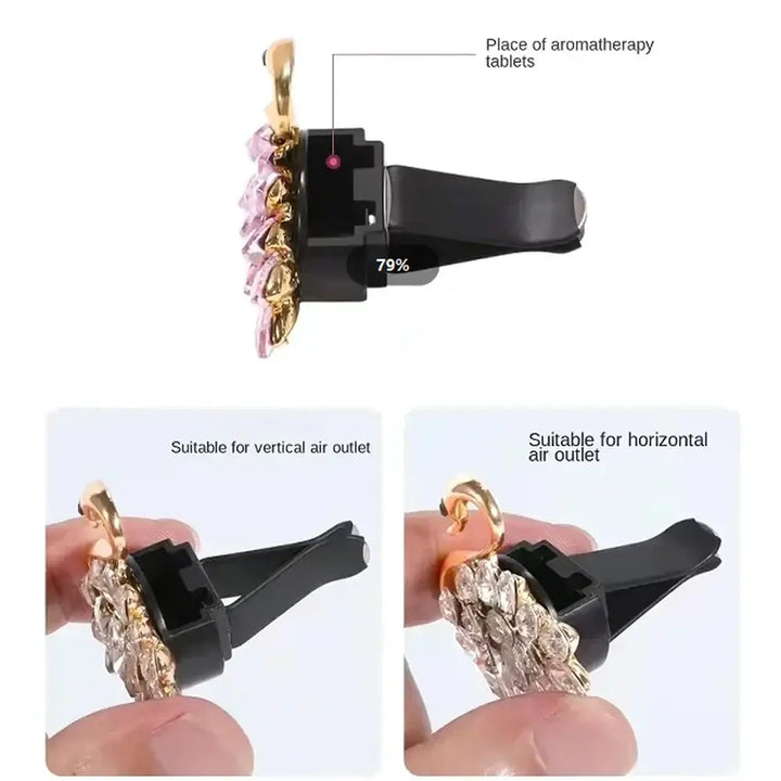 2PCS Flower Car Air Fresheners – Peach Blossom Clip-On Aroma Diffuser 🌸🚗